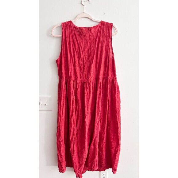 Vtg 90s White Stag Red Dress 18W/20W Button Front Round Neck Sleeveless Casual - Picture 7 of 11